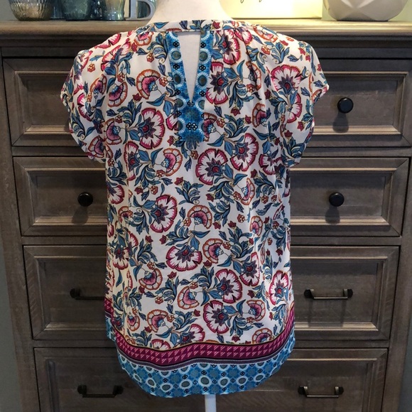 DR2 shirt sleeve colorful blouse - Picture 3 of 5